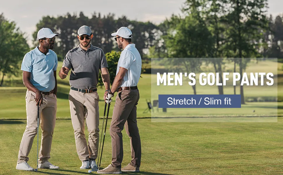 PULI Golf Pants Men Stretch Slim Fit Dress Casual Work Hiking Tapered Waterproof Pants with Pockets Stone 36 - product information 11