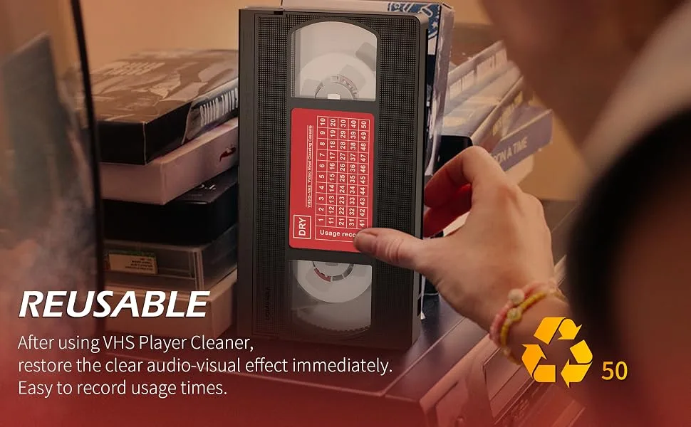 VHS Player Cleaner Dry Type, Compatible with VHS/VCR Players - product information 4