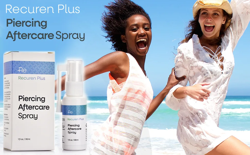 Recuren Plus Piercing Aftercare Spray, Piercing Cleaner, Wound Wash and Fine Mist Piercing Spray for Piercing Bumps, Keloid Bump 30ml - Piercing Aftercare Spray