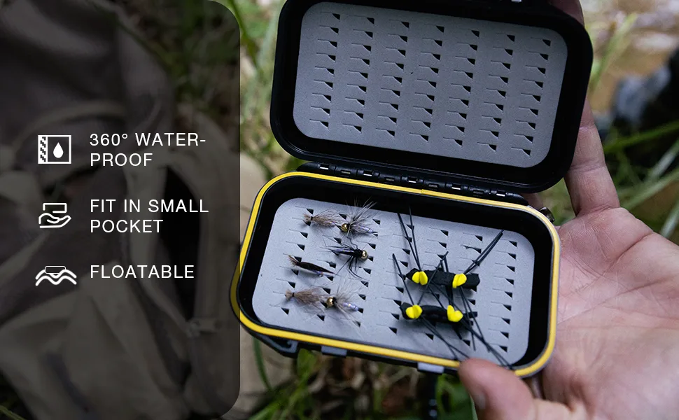 SF Fly Fishing Box Small Waterproof Double Sided Pocket Floatable Ice Fishing Jig Head - product information 2