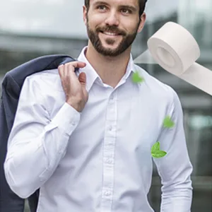 2 Roll Disposable Collar Protector Sweat Pads, Self-adhesive Shirt Collar Protector Comfortable Collar Sweat Pads Shirt Neck Liner Invisible Protector Hat Sweat Liner Against Sweat Stains - armpit sweat pads