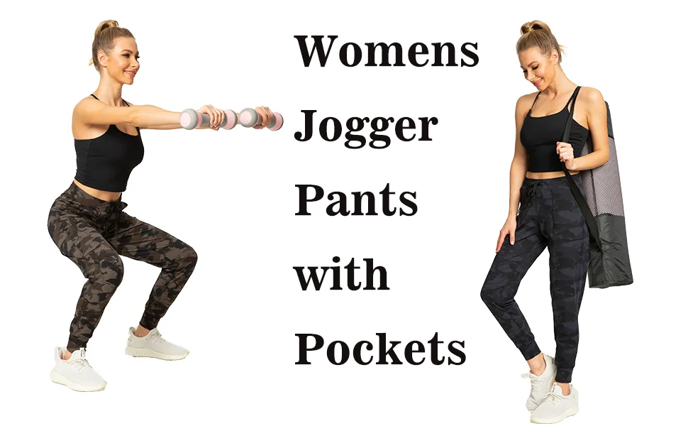 Kcutteyg Womens Joggers with Pockets, Lightweight Quick Dry Athletic Workout Soft Pants for Gym, Yoga, Running Large B-black - womens jogger pants with pockets