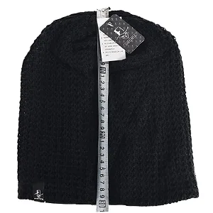 FORBUSITE Mens Slouchy Long Oversized Beanie Knit Cap for Summer Winter B08 Black - 08-5
