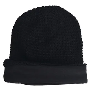 FORBUSITE Mens Slouchy Long Oversized Beanie Knit Cap for Summer Winter B08 Black - 08-6