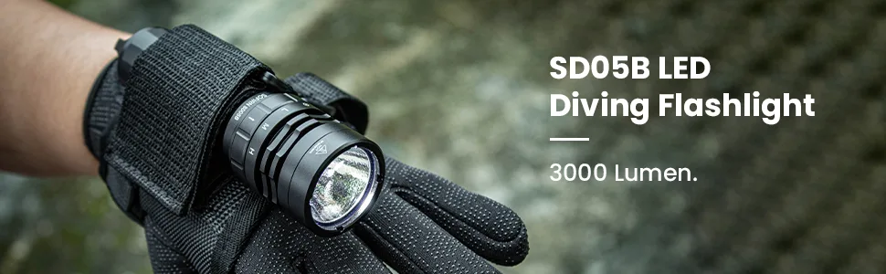 sofirn Dive Light, SD05B 3000 Lumen Super Bright Scuba Diving Flashlight, 100 Meters IPX8 Waterproof Night Underwater Flashlight, Submersible Light for Caving Sea Diving - product information 8