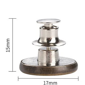 Adjustable Jeans Button Pins Instant, Zehhe 16 Sets Button Pins for Jeans No Sew Detachable Pants Waist Instant Button in Seconds DIY(17mm) - buttons for jeans
