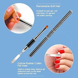 Morovan Slip Solution Poly Gel Big 8Oz 240ML Extension Nail Gel Slip Solution With Brush Anti-stick Gel Liquid Solution Bottle Cap as A Cup Poly Gel Solution Liquid Easy DIY Gel Solution at Home Clear - Slip Solution nail brush
