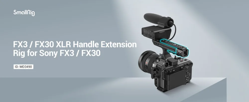 SmallRig FX3 / FX30 XLR Handle Extension Rig for Sony - MD3490 - 3490