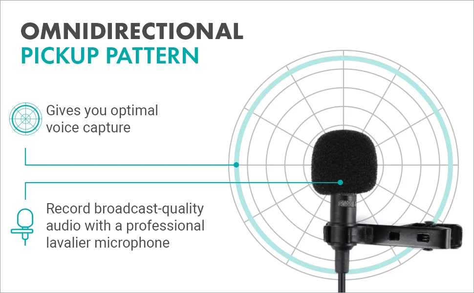 Movo Edge-OP Wireless Lavalier Microphone for Osmo Pocket 1 and 2 - Wireless Clip-on Lapel Mic, Transmitter, and Receiver Set for Video, Vlogging, Filming - Movo