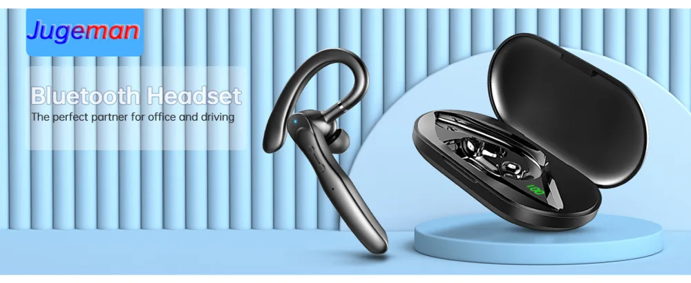 Bluetooth Headset Wireless Bluetooth Earpiece 5.3 Clear Call with 2 ENC Microphone, 80Hrs Ultra Long Playtime Hands-Free Earbuds for Driving/Business/Office, Compatible for IOS/Android Cellphone 2023 Bluetooth 5.3 Black - Bluetooth Headset