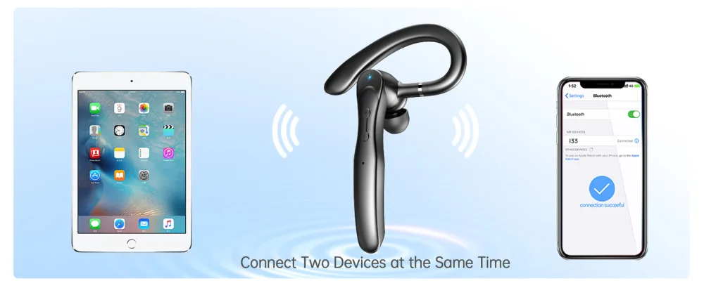 Bluetooth Headset Wireless Bluetooth Earpiece 5.3 Clear Call with 2 ENC Microphone, 80Hrs Ultra Long Playtime Hands-Free Earbuds for Driving/Business/Office, Compatible for IOS/Android Cellphone 2023 Bluetooth 5.3 Black - Bluetooth Headset