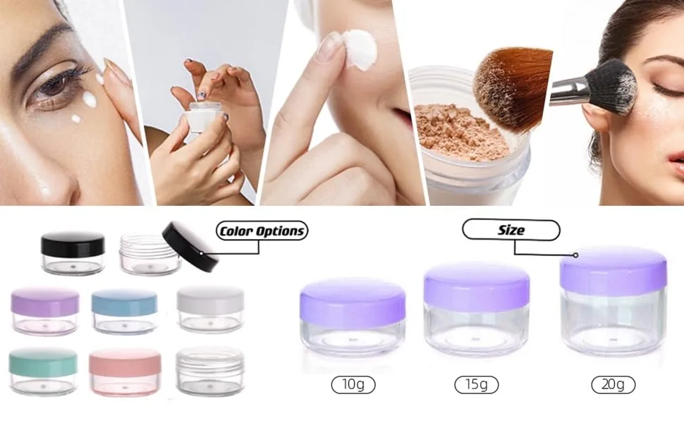 100 Pieces Clear Plastic Sample Containers 20g Empty Jars Cosmetic Containers with Lids Leak Proof Lip Balm Containers 20g Clear - product information 1