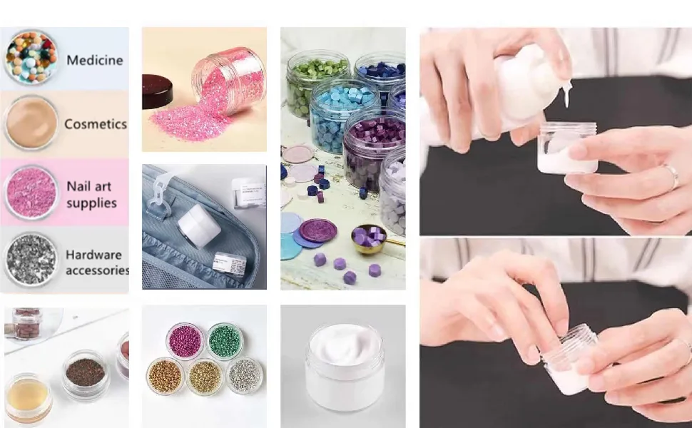 100 Pieces Clear Plastic Sample Containers 20g Empty Jars Cosmetic Containers with Lids Leak Proof Lip Balm Containers 20g Clear - product information 2