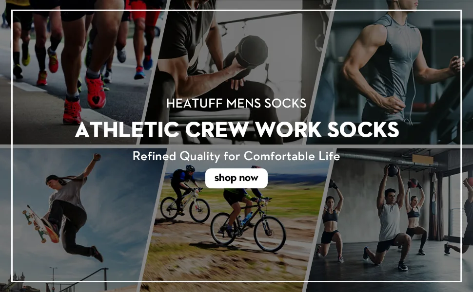 Heatuff Mens 6 Pairs Crew Athletic Work Socks Performance Cushion Moisture Wicking Socks A-white 6 Pairs - mens work socks