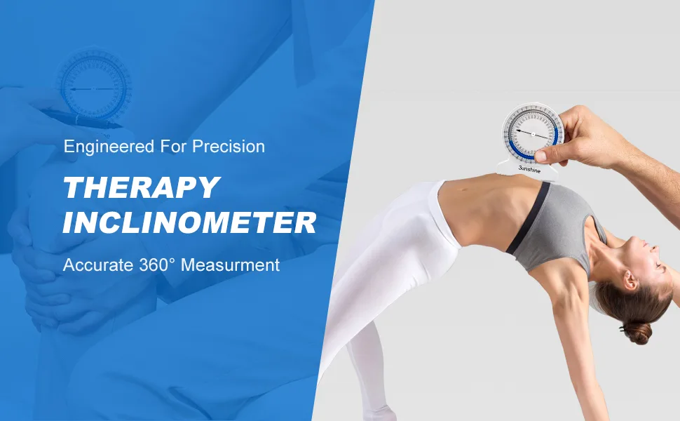 3unshine Inclinometer Physical Therapy - Accurate Range of Motion Angle Finder Protractor with Leak-Free Construction- Precision Physical Therapy Equipment with Bubble Design - inclincometer