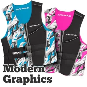 Airhead Women's CAMO COOL Kwik-Dry Neolite Flex Life Jacket Medium - modern pfds