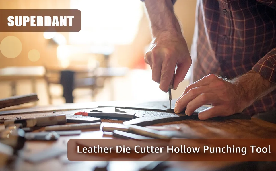SUPERDANT 8 Sizes Leather Punch Mariquesa Hole Punch Leathercraft Puncher Tools Leather Die Cutter Punching Die Set for Handmade DIY Leather Craft Fusiform Shape - product information 23