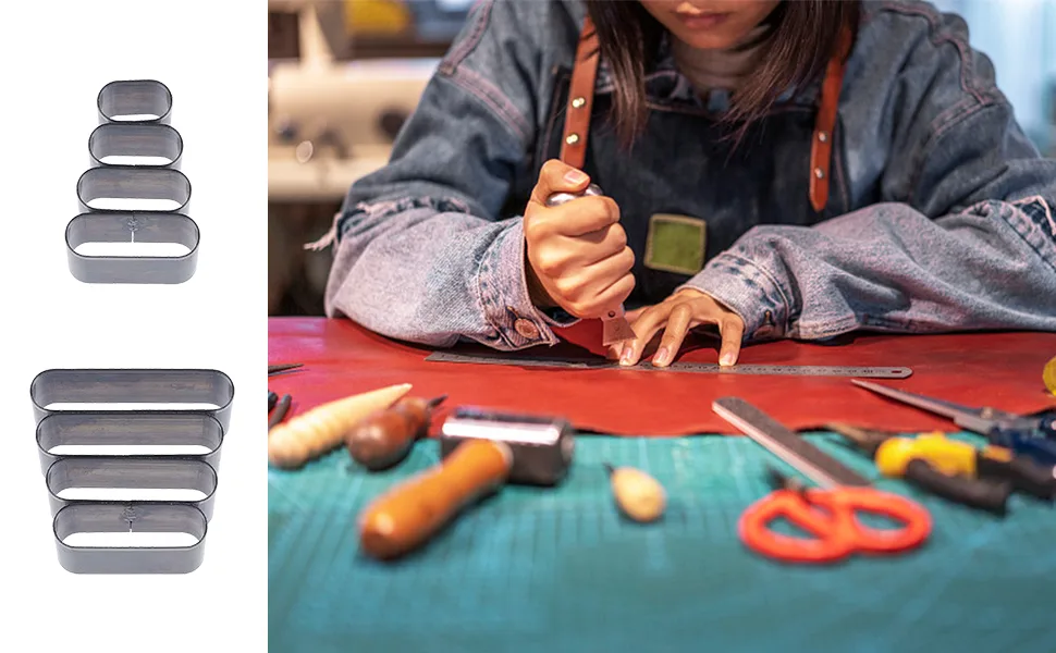 SUPERDANT 8 Sizes Leather Punch Mariquesa Hole Punch Leathercraft Puncher Tools Leather Die Cutter Punching Die Set for Handmade DIY Leather Craft Fusiform Shape - product information 26
