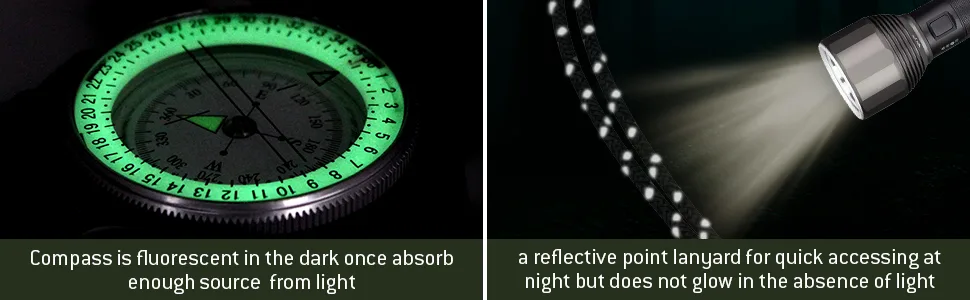 INMAKER Compass, Compass Hiking with Survival Whistle, Luminous Compass Gift for Kids, Apply to Outdoor Survival, Camping and Navigation Single Green - compass hiking
