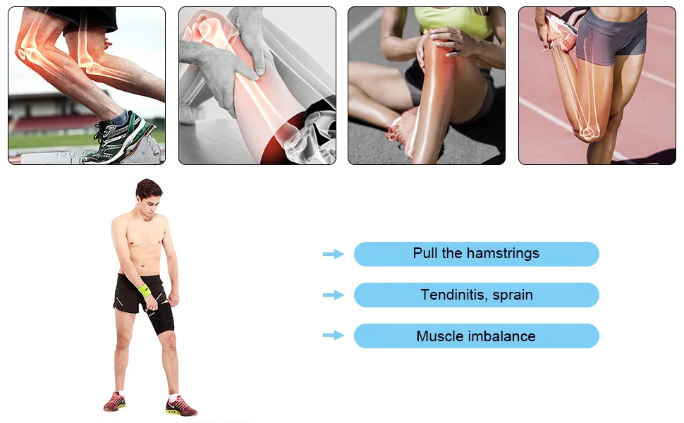 Hamstring Compression Sleeve, Thigh Brace Support with Anti-Slip Silicone Strips, Hip Brace for Sciatica Pain Relief, Prevent Leg Sprains, Strains, Workouts, Sports Recovery, Thigh Hamstring Compression Support Wrap for Women Men - product information 3