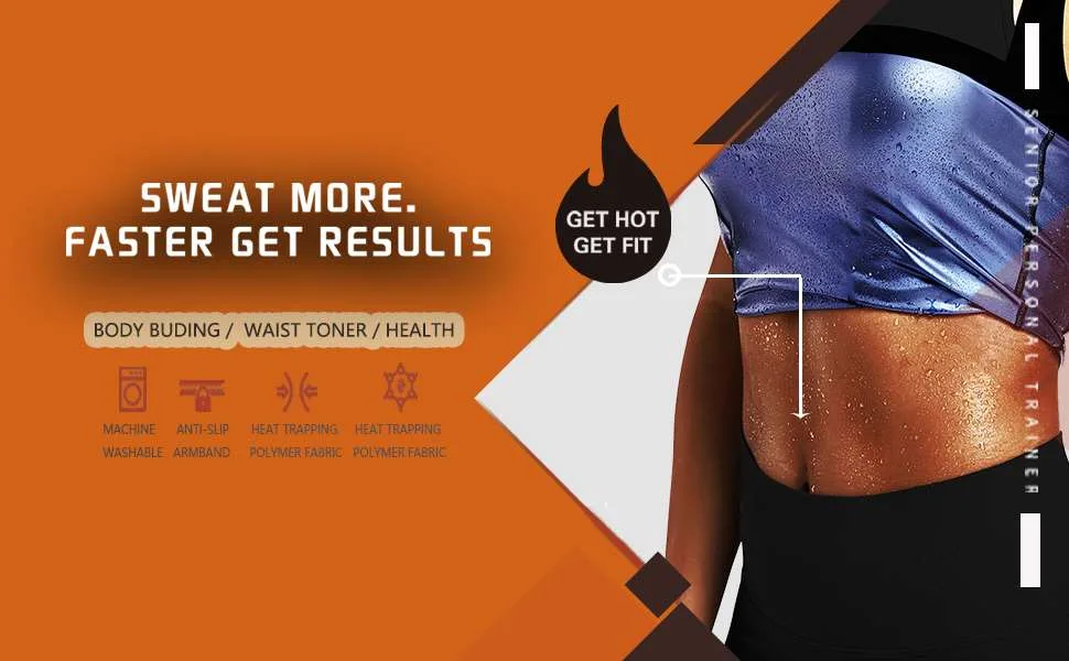 BODYSUNER Sauna Sweat Vest Workout Tank Top Waist Trainer for Women Compression Workout Enhancing Vest Blue Small/Medium - bye bye belly fat