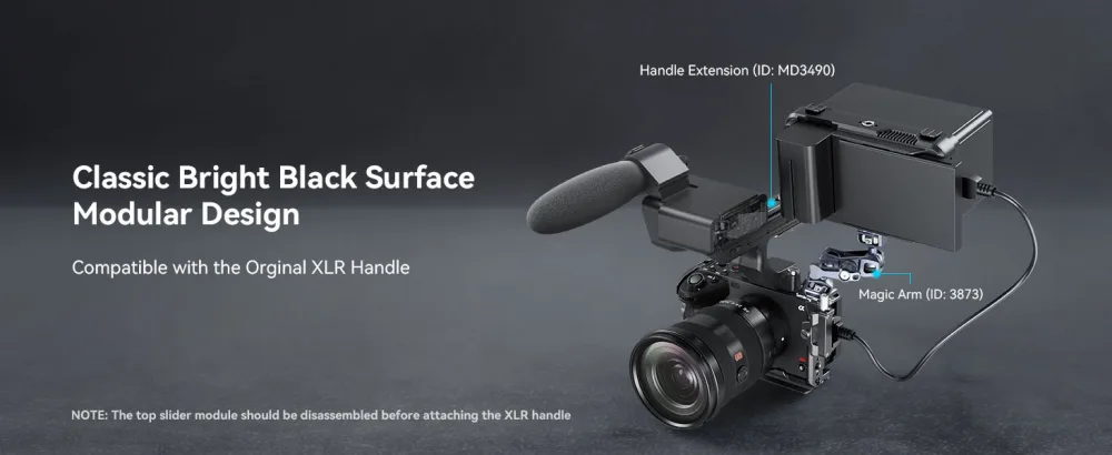 SmallRig Cage for Sony FX30 FX3 with HDMI Cable Clamp, Classic Bright Black Surface, Included Cold Shoe and NATO Rail, Modular Design Compatible with Original XLR Handle - 4183 - 4183