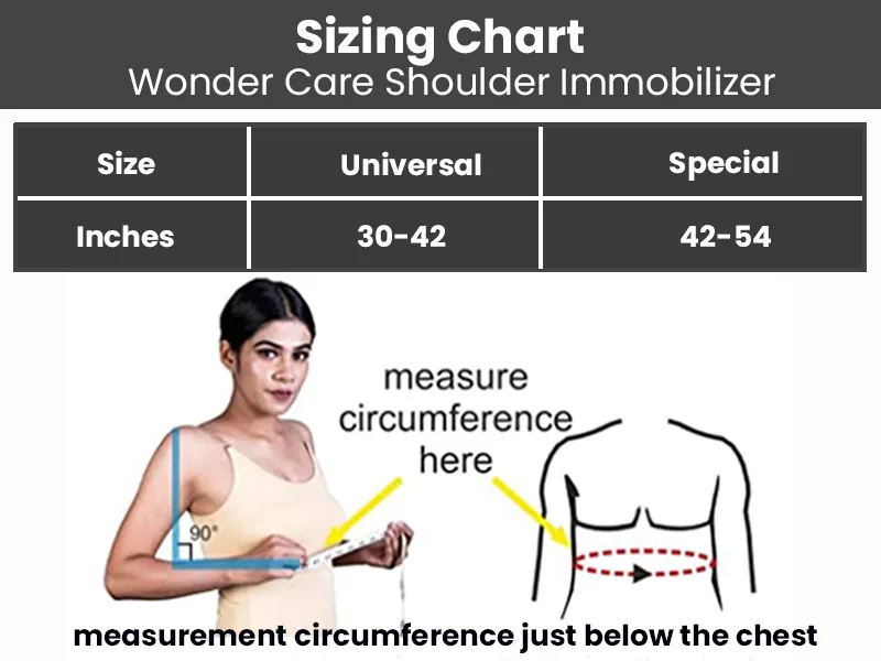 Wonder Care Left Right Shoulder Immobilizer Arm Sling Elastic Brace for Clavicle Collar Bone Dislocation Subluxation Shoulder stabilizer Compression Brace After Rotator Cuff Surgery Sling Black Special (42-54 Inches) - fractured rib brace broken collarbone support collarbone braces immobilizer unit left