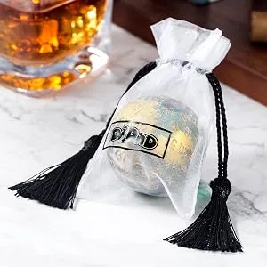 DNDND Resin D100 Dice Light Blue100 Sided Dice with Foil Paper Inside with Translucent Organza Bag for Dungeon and Dragons - D100 with package