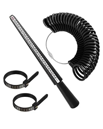 Accmor Ring Sizer Tool Including Ring Mandrel & Ring Sizer Guage, 4 Sizes Ring Measurement Stick Metal Mandrel & Finger Sizing Measuring Tool Set for Jewelry Making Measuring Silver Mandrel, Silver Guage - product information 6