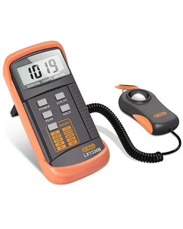 Dr.meter Professional LED Light Meter, Digital Illuminance Meter with 0-200,000 Measuring Ranges and 270 Degree Rotatable Detector - light meter