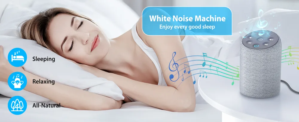 Jack & Rose White Noise Machine for Adults, Adults Sound Machine with Backlight Button & Fabric Design, Travel Sound Machine for Sleeping - product information 5