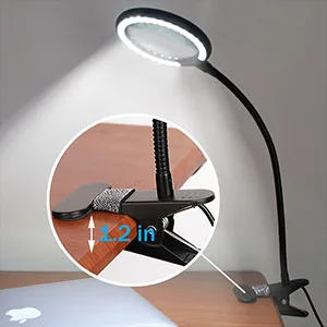 LED Magnifying Lamp with Clamp, Raweao 3X Lighted Hands Free Magnifying Glass with Light for Reading, Seniors, Hobbies, Craft - magnifying lamp