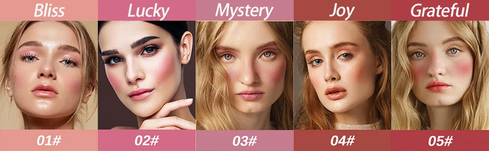 Liquid Blush, Soft Cream Blush Makeup, Lightweight & Natural Matte Appearance, Long Lasting All Day, Velvet Texture, Smooth and Delicate, for Cheeks Eyes Lips (#02-Lucky) - liquid blush