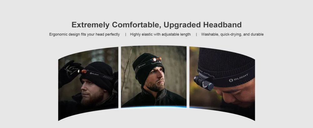 OLIGHT Perun 2 Mini Headlamp 1100 Lumens LED Head Flashlight, Rechargeable Headlight with Red Light Option, Great for Working, Hiking, Camping and Climbing (Black Cool White: 57006700K) - headband