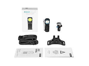 OLIGHT Perun 2 Mini Headlamp 1100 Lumens LED Head Flashlight, Rechargeable Headlight with Red Light Option, Great for Working, Hiking, Camping and Climbing (Black Cool White: 57006700K) - perun 2 mini package
