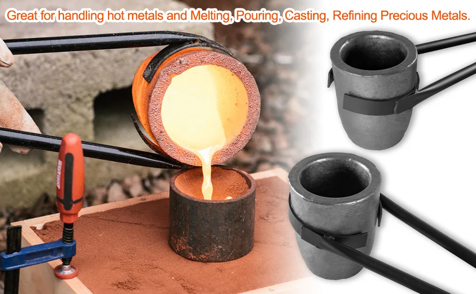 26" Foundry Crucible Flask Tongs for Graphite Refinery Crucibles for Gold Silver Copper Metal Melting Casting Refining Tool - product information 32