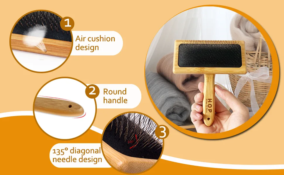 2 Pcs Wool Carders,Hand Carders for Wool,Craft Wool Needle Felting Tools with Solid Wood Handle,Slicker Brush for Dogs,Carding Brushes for Needle Felting Wool - product information 2