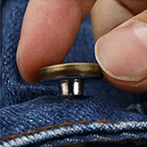 Jeans Buttons Replacement, Instant No Sew Buttons for Pants with Tool,17MM Metallic 17MM - product information 5