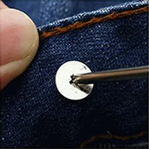 Jeans Buttons Replacement, Instant No Sew Buttons for Pants with Tool,17MM Metallic 17MM - product information 6
