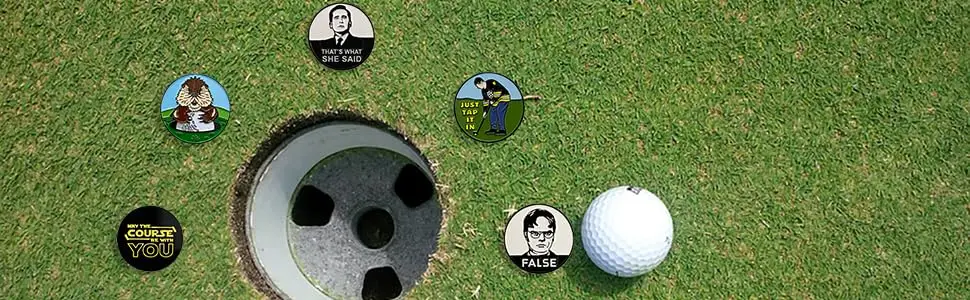 Balanced Co. Funny Golf Hat Clip with Enamel Magnetic Ball Marker Just Tap It In - golf
