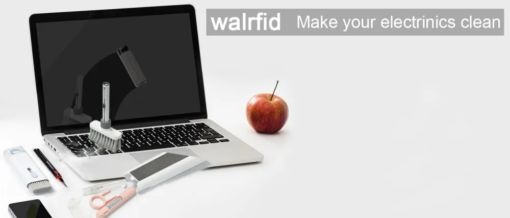 Walrfid Airpods Electronic Screen 7 in 1 Cleaner Kit Laptop Keyboard Cleaning Tool for ipad/iwatch/Computer/Phone/MacBook with 5ml Touchscreen Cleaners Mist (Grey) - product information 5
