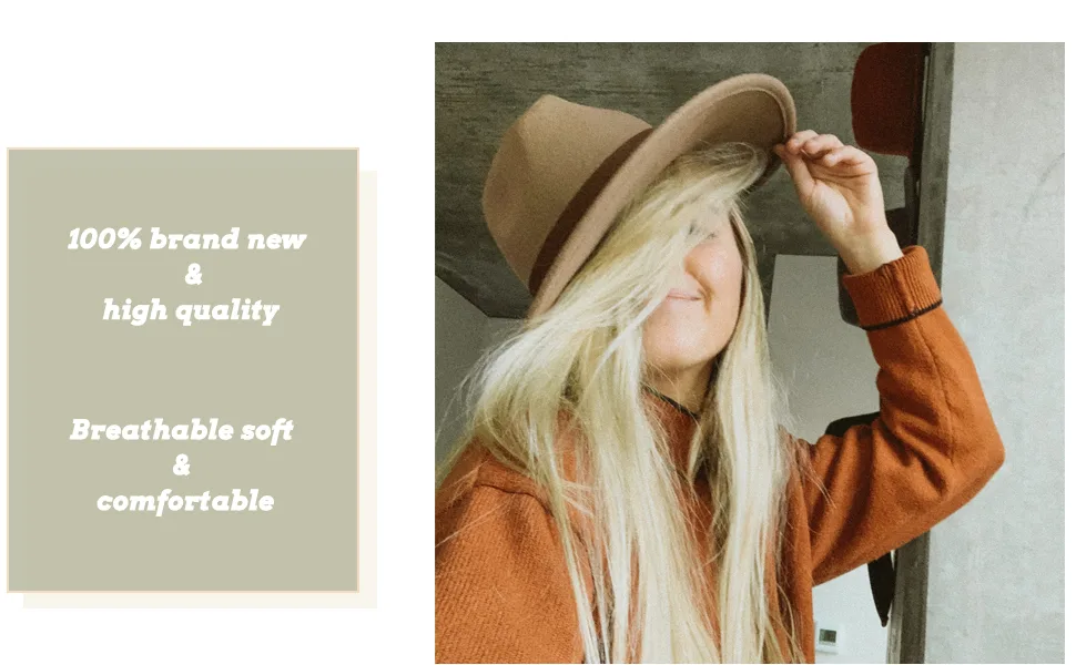 Lisianthus Womens Classic Wool Fedora with Belt Buckle Wide Brim Panama Hat A Oatmeal - womens hats fedora