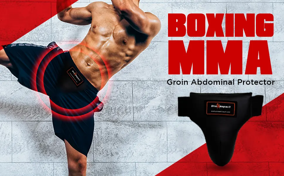Pro Impact Boxing MMA Training Muay Thai Groin Abdominal Protector - Comfortable Ultimate Protection for Contact Sports - Perfect for Gym & Workout Use Red Red X-Large - product information 1