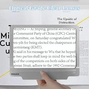 4X Magnifying Glass with 36 Adjustable LED Lights Provide Full-Page Viewing Area Evenly Lit Perfect for Low Vision Person and Seniors Silver magnifier - 4X magnifying glass