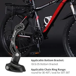 Chain Guide Aluminium Alloy Chain Guide Direct Mount Chainring Guard for ISCG 05 Bottom Bracket Bicycle Accessory black - RANGE OF APPLICABLE RINGS