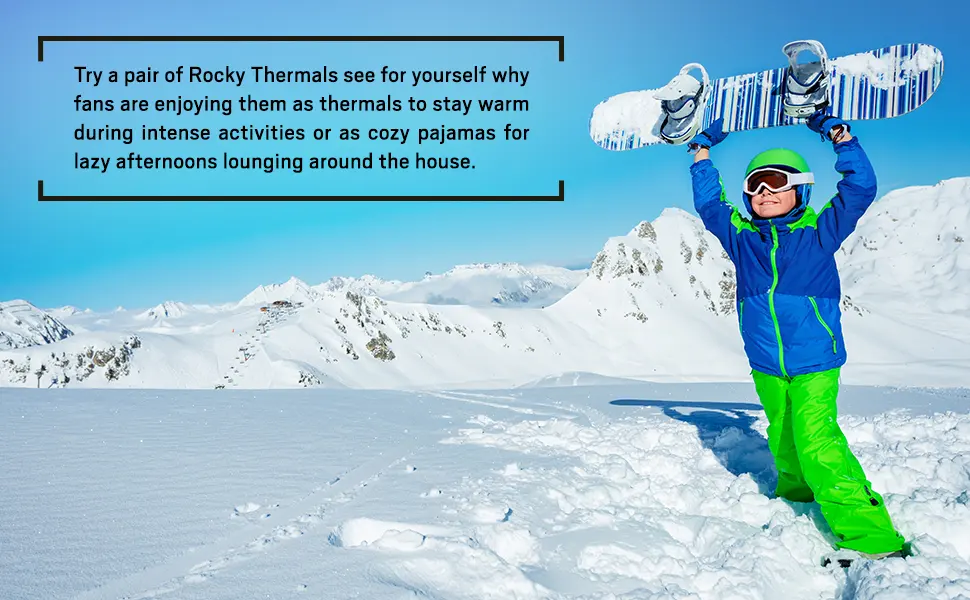 Rocky Thermal Underwear for Boys (Thermal Long Johns Set) Shirt & Pants, Base Layer w/Leggings/Bottoms Ski/Extreme Cold White X-Small - product information 6