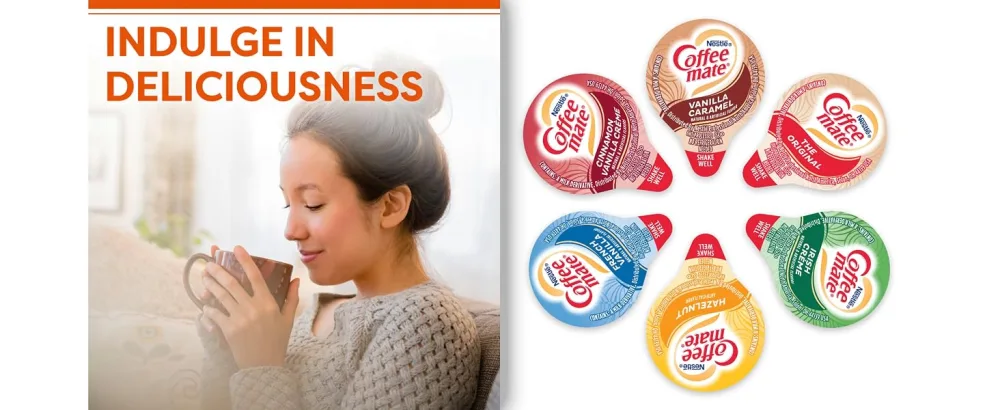 Nestle Coffee mate Liquid Coffee Creamer Singles, Irish Crme, 50 Ct Box with By The Cup Coffee Scoop Irish Cream - coffee mate
