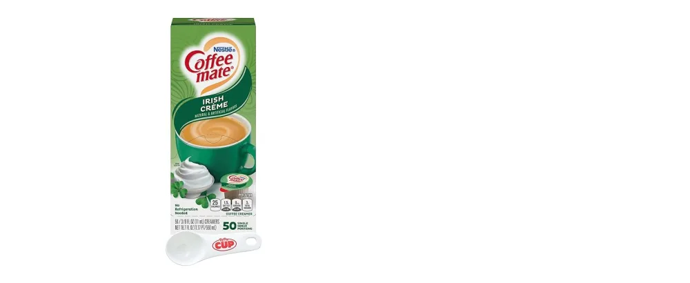 Nestle Coffee mate Liquid Coffee Creamer Singles, Irish Crme, 50 Ct Box with By The Cup Coffee Scoop Irish Cream - Coffee mate