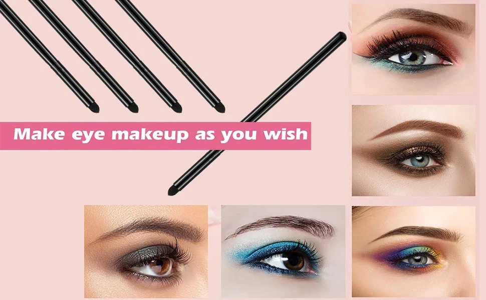 SALOCY Eyeliner Smudge Brush Sponge,5 Pcs Soft Eyeshadow Applicators Blending Brush,Eye Pencil Eyeliner Brush Makeup Tools Y - product information 2