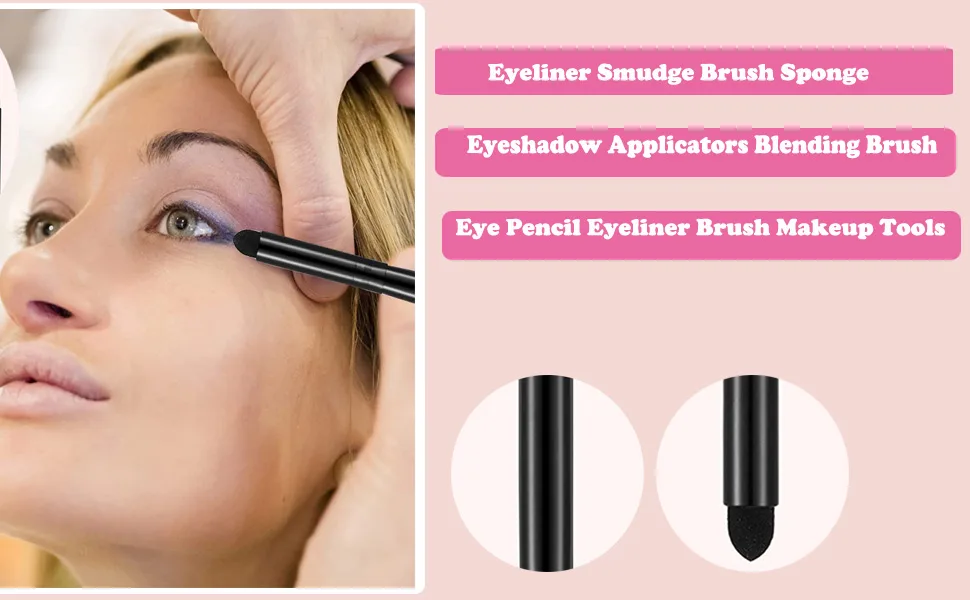 SALOCY Eyeliner Smudge Brush Sponge,5 Pcs Soft Eyeshadow Applicators Blending Brush,Eye Pencil Eyeliner Brush Makeup Tools Y - product information 3